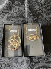womens long chain , bracelet ,Just Cavalli Gold Tone Rainbow Stones Snake  Set