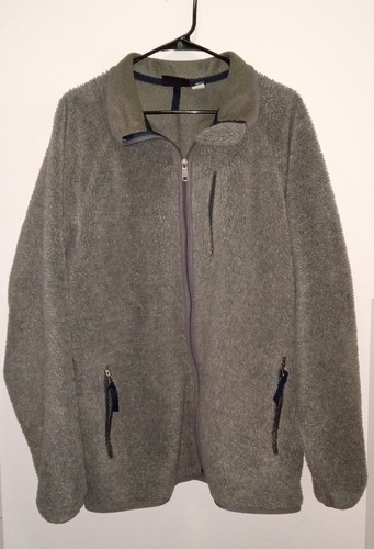 Patagonia Retro-X Deep Pile Gray Fleece Jacket XXL Made In USA 90s Full Zip