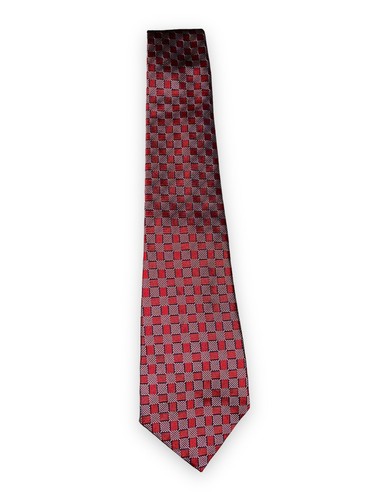 Turnbull & Asser Hand-Made 100% Silk Men’s Tie Checkered Red 58” - Picture 4 of 6