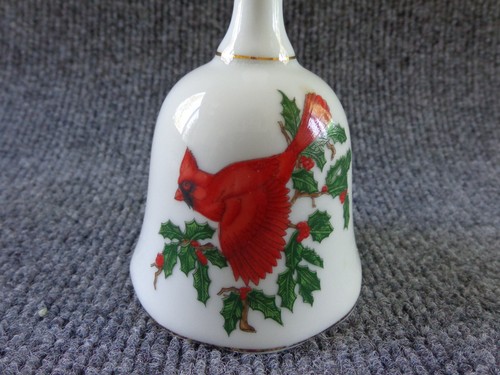 Campana uccellino cardinale vintage in porcellana Lefton alta 5" - Foto 2 di 9