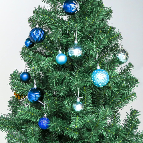 100PCS Shatterproof Blue Christmas Ornament Set - Glitter Balls for Tree Decor a - Picture 9 of 9