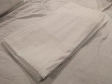 FRETTE Rigato Ara 300CT Sateen Set of 2 Queen Pillowcases White Stripe