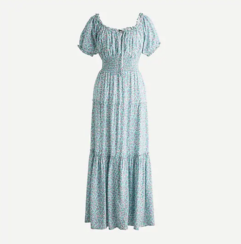 $138 J.Crew Puff-sleeve midi dress in 