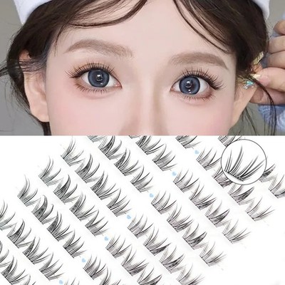 80 Clusters Reusable False Lashes Self-Adhesive No Glue Individual Soft Lashes f