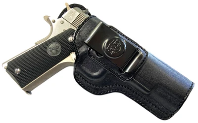 1911 4"/4.25" COLT/KIMBER/SPRINGFIELD/RIA - IWB Black Full Grain Leather Holster - Image 1 of 4