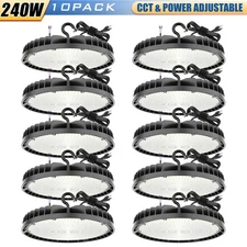 10 Pack 240W UFO LED High Bay Light Commercial Shop Lights Dimmable 4500K~5700K