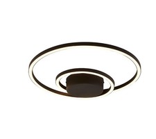 LED Flush Ceiling Light Living Room Black Sasha - Ex Display Unboxed *Chips