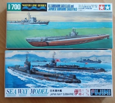 Fujimi Tamiya 2 x Bausätze 1:700 Gato Class U-Bootjäger JMS U-Boote I-15 I-46