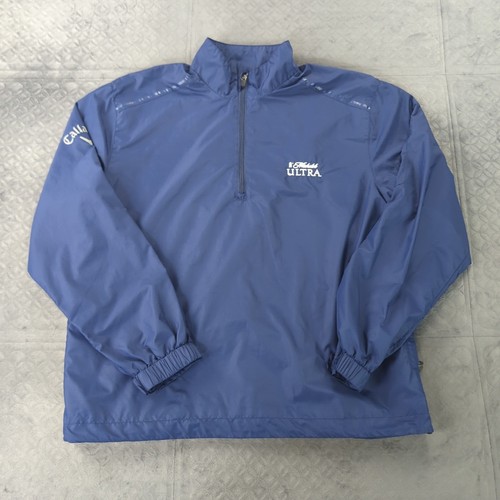 Michelob Ultra Beer Windbreaker Jacket Long Sleeve Pullover Blue Men Medium