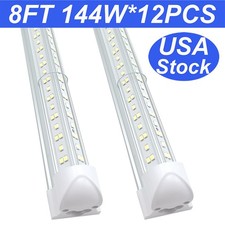 8Ft Led Shop Lights Integrated Bulbs Fixture T8 8 Ft Led Garage Lights 12 Pack