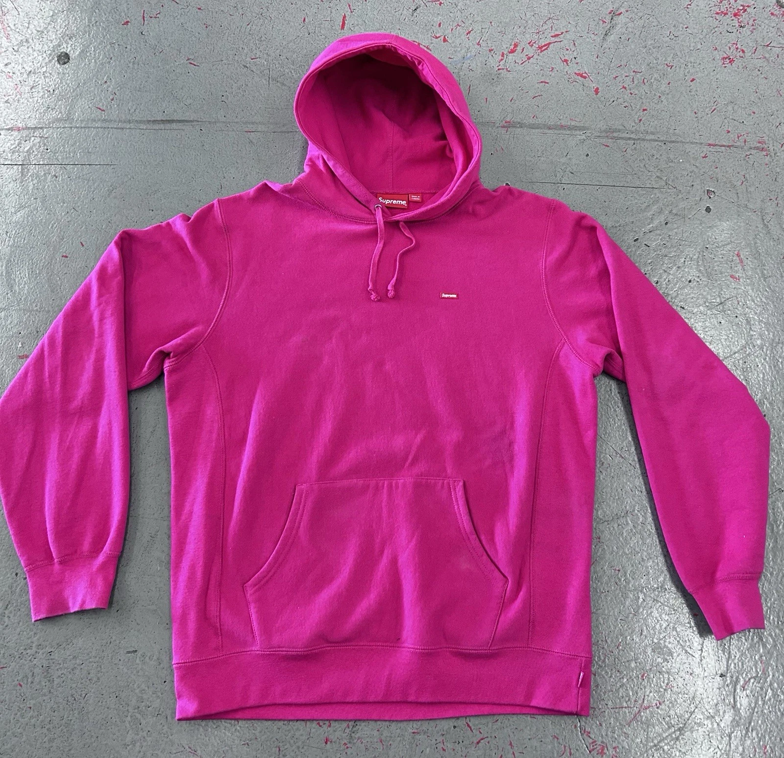 Supreme Pull Sweat Minuscule Boîte Logo Sweat à Capuche Homme Fuchsia Taille L
