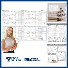 Large Dry Erase Calendar - 4 Undated Wall Calendar Dry Erase, 52" x 36 , Lar...