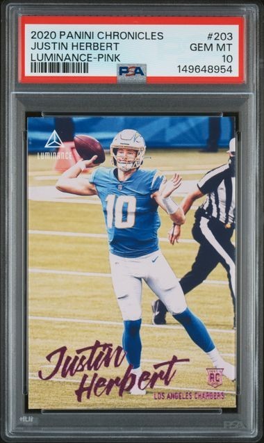 Justin Herbert Panini Chronicles Luminance #203 Pink