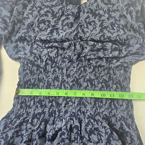 Madewell Abito Midi Smocked Maniche a Bolla in Floreale Manica Lunga Taglia S - Foto 13 di 13