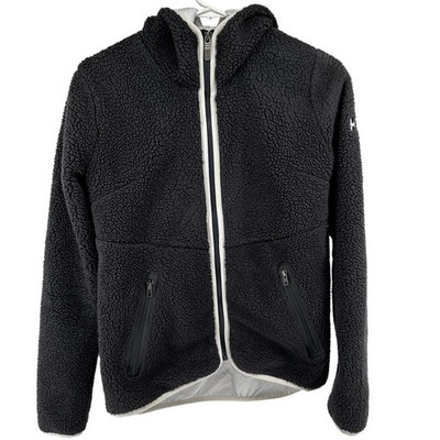 Helly Hansen Sherpa Jacket Full Zip Hoodie Pile Fleece Zip Pockets Gray Medium