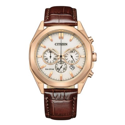 Citizen Men's Chronograph Date Window Brown Eco-Drive Watch 41MM