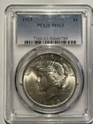 1923 $1 Silver Peace Dollar PCGS MS63 Blue Label