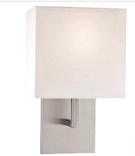 George Kovacs P470-084 1 Light Wall Sconce Brushed Nickel Fabric Shade