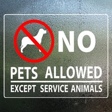 No Pets Allowed Sign Sticker 10x8 Inch Vinyl Window Door Sign Business Remova...