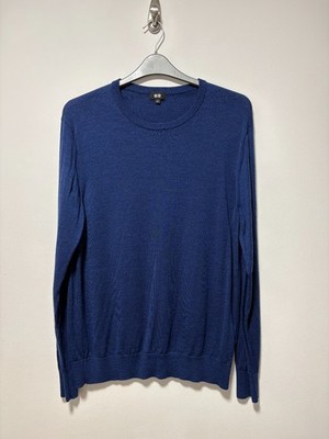 Uniqlo 100% Wolle Feinstrick Langarm Pullover Größe L