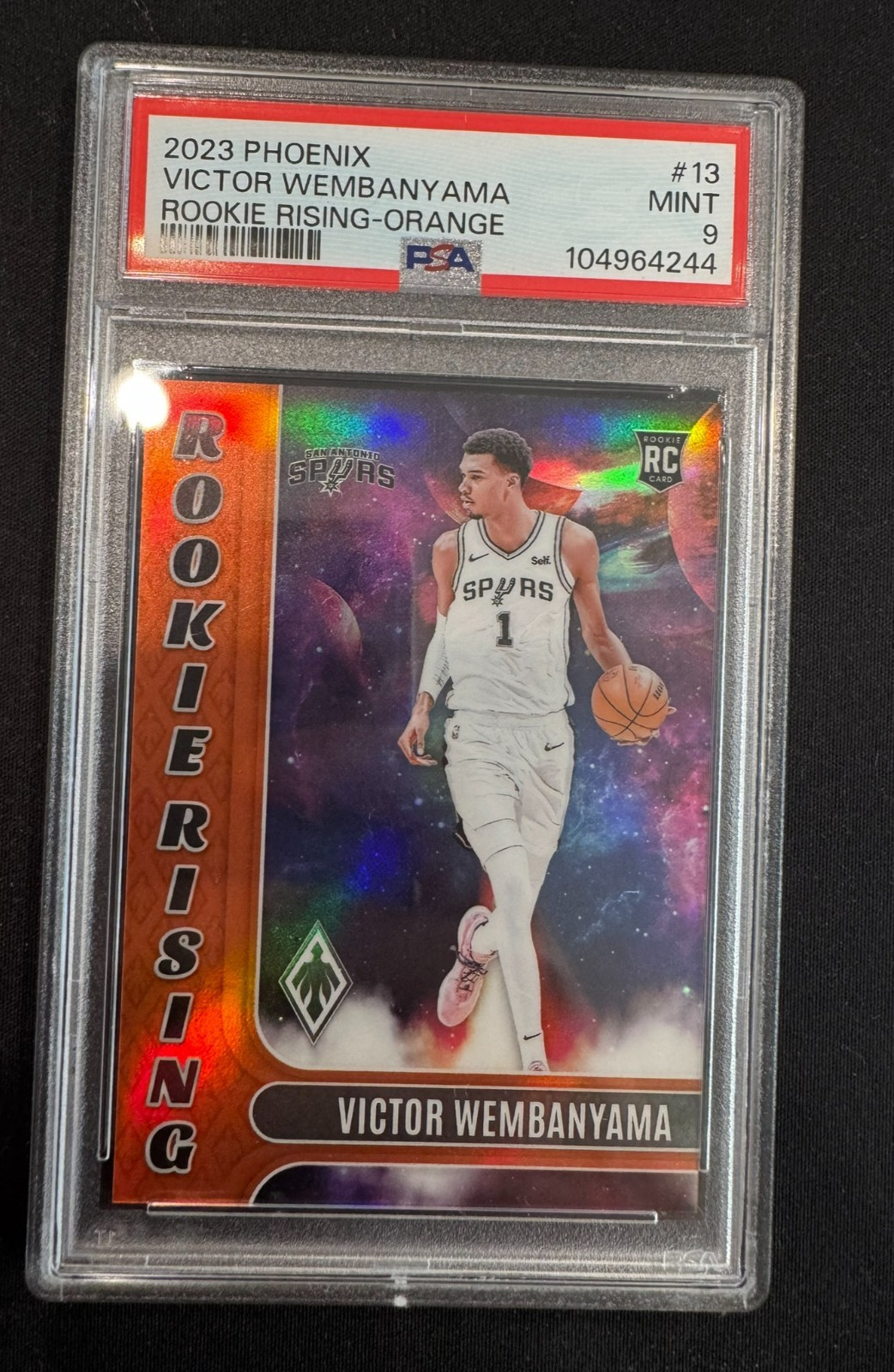 2023 NBA Phoenix Victor Wembanyama RC Rookie Rising #13 ORANGE /49 PSA 9! Spurs