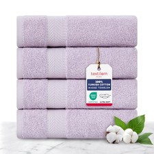 100 Turkish Cotton 4 Pcs Hand Towel Set Luxury Hand Towels for Bathroom Soft...