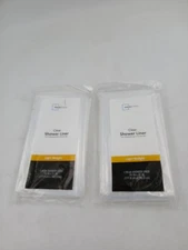 Mainstays Clear Shower Liner Light Weight PEVA 70x71 Bathroom Curtain 2 Pack