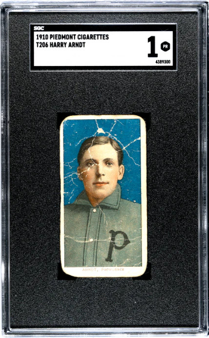 1909 T206 HARRY ARNDT NNO POOR PIEDMONT 350 SGC 1 BASEBALL PROVIDENCE GRAYS