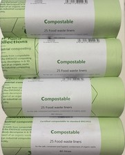 40 Litre Compostable Biodegradable Food Waste Caddy Bin Liner Bags x 50 Bags