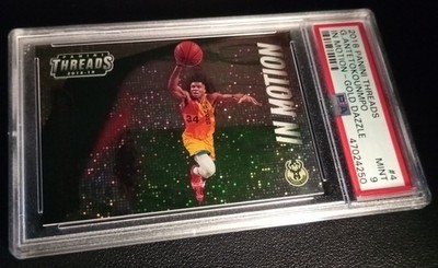 2018-19 Panini Threads #4 In Motion Gold Dazzle Giannis Antetokounmpo /10 PSA 9