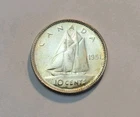 1951 (UNC) Canada 10 Cents World Silver Coin