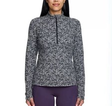 Spyder Ladies Printed 1/4 Zip Fleece Active Top Long Sleeve Gray Women  s Size S