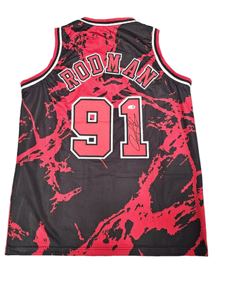 Dennis Rodman Custom Signed Jersey #91 NBA Basketball Chicago