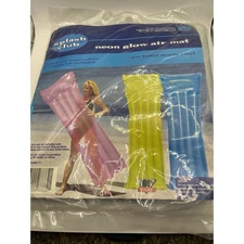 Splash Club Neon Glow Air Mat Pool Float 72 x 27in Inflatable Water Toy New
