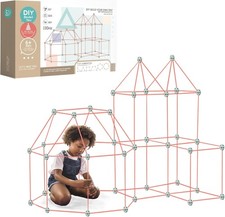 130 Pieces DIY Fort building kit for Kids - Construction Toys Den building for 