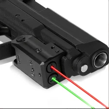 Red and green laser light combination, portable tactical pistol laser beam, buil