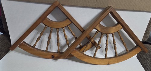 2 Wood Shelf / Corner Brackets Wooden Spindle Corbel Design
