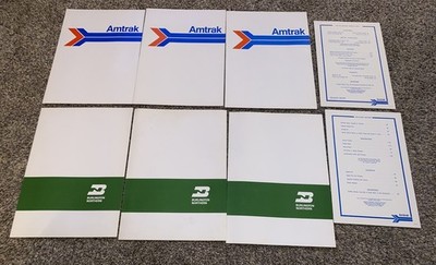 8 verschiedene Burlington Northern AMTRAK Railroad Speisewagen Menüs