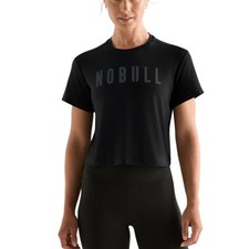 NWT NOBULL Womens Boxy Graphic Tshirt Small Black Minimal Training Athleisure