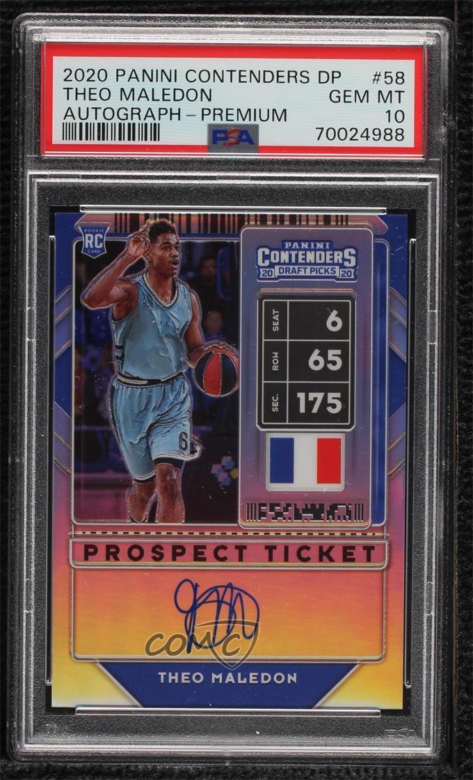 2020-21 Contenders Draft Picks RPS Theo Maledon PSA 10 GEM MT Rookie Auto RC y8h