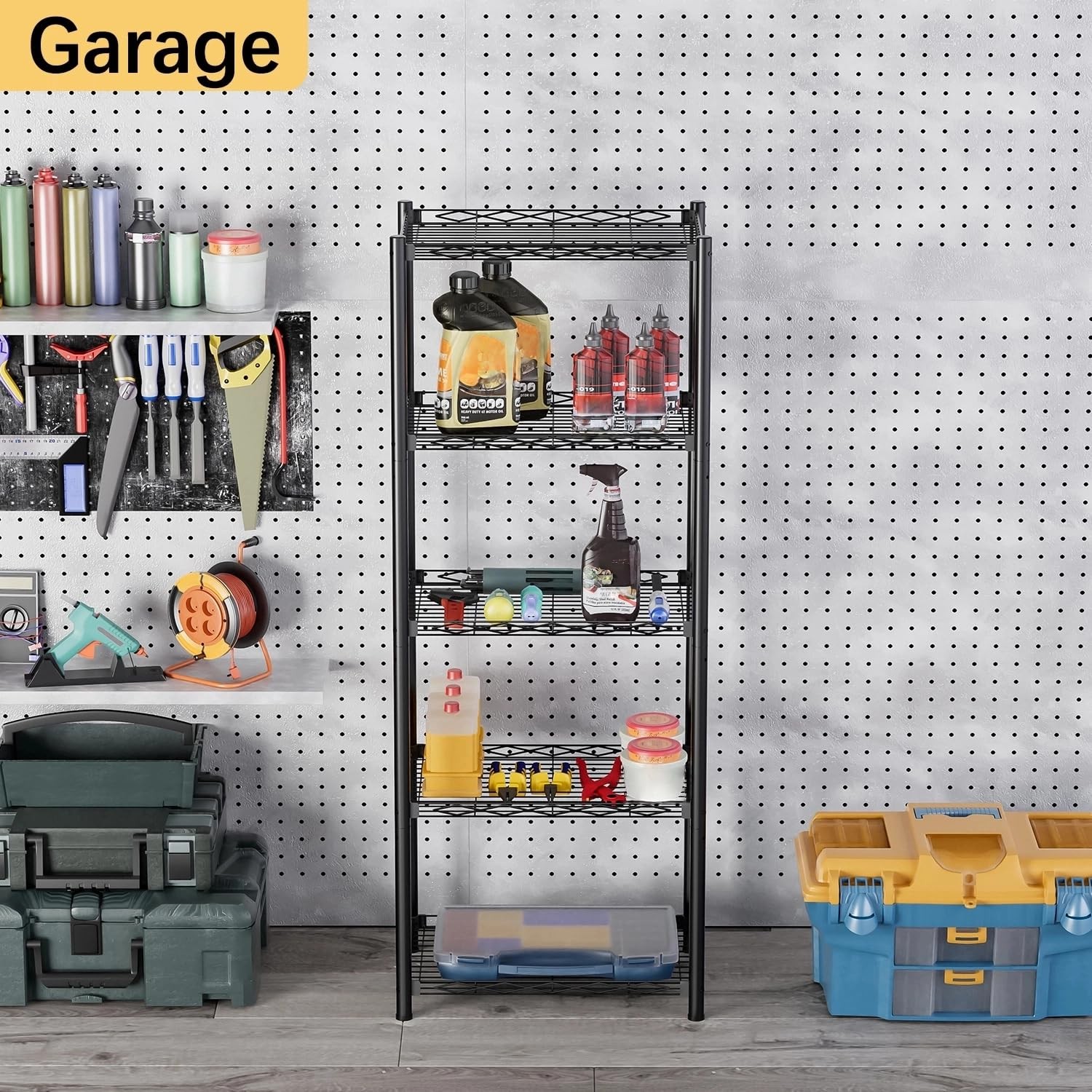 Wire Shelving Units 5 Tier Metal Shelves Storage Rack Small Shelf Utility Narrow