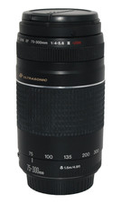 Canon EF 75-300mm f/4-5.6 III USM Telephoto Zoom Lens w/ Caps   Tested, Exc 