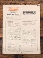 Superscope Model 360 Receiver  Service Manual *Original*