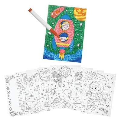 Stephen Joseph Wonder Ink Toddler Art Set, Mess Free Coloring, Space
