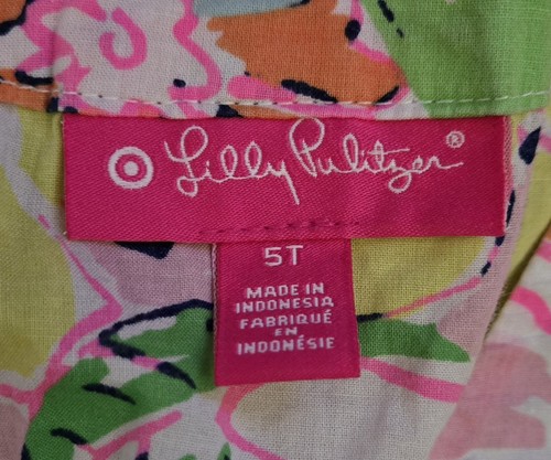 Lilly Pulitzer Girls Lot of 2 Size 5T Dress Swim Cover Up Floral Tropical Beachy - Picture 7 of 23