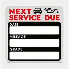 Oil Change Reminder Static Cling Stickers, 2x2 Inch Next Service Due Windshie...