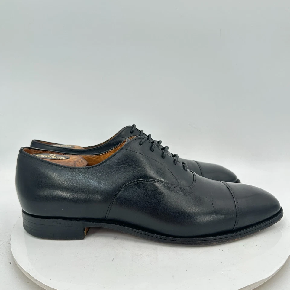 Church's Famous English Men Size 8.5F Black Leather Cap Toe Oxford Dress Shoes - Image 4 of 4