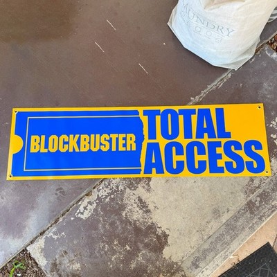 Blockbuster Video Banner 4 FEET   Retro Vinyl Sign Movie Retail Store Wall Decor
