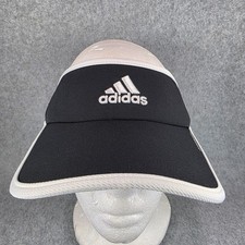 Adidas Women s AeroReady Black White Adjustable Visor Sun Cap