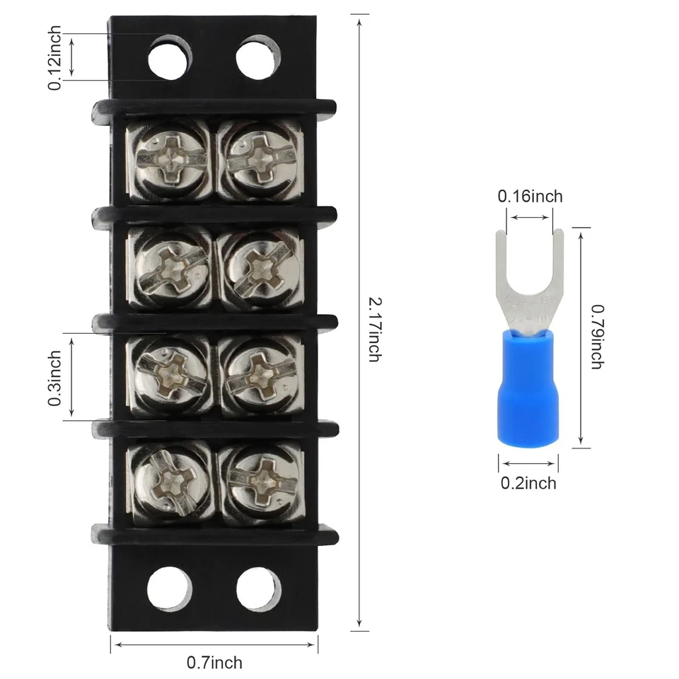 Efficient Wiring Solution: 2 Pack 4 Circuit Terminal Blocks with 16 Connectors - Image 4 of 4